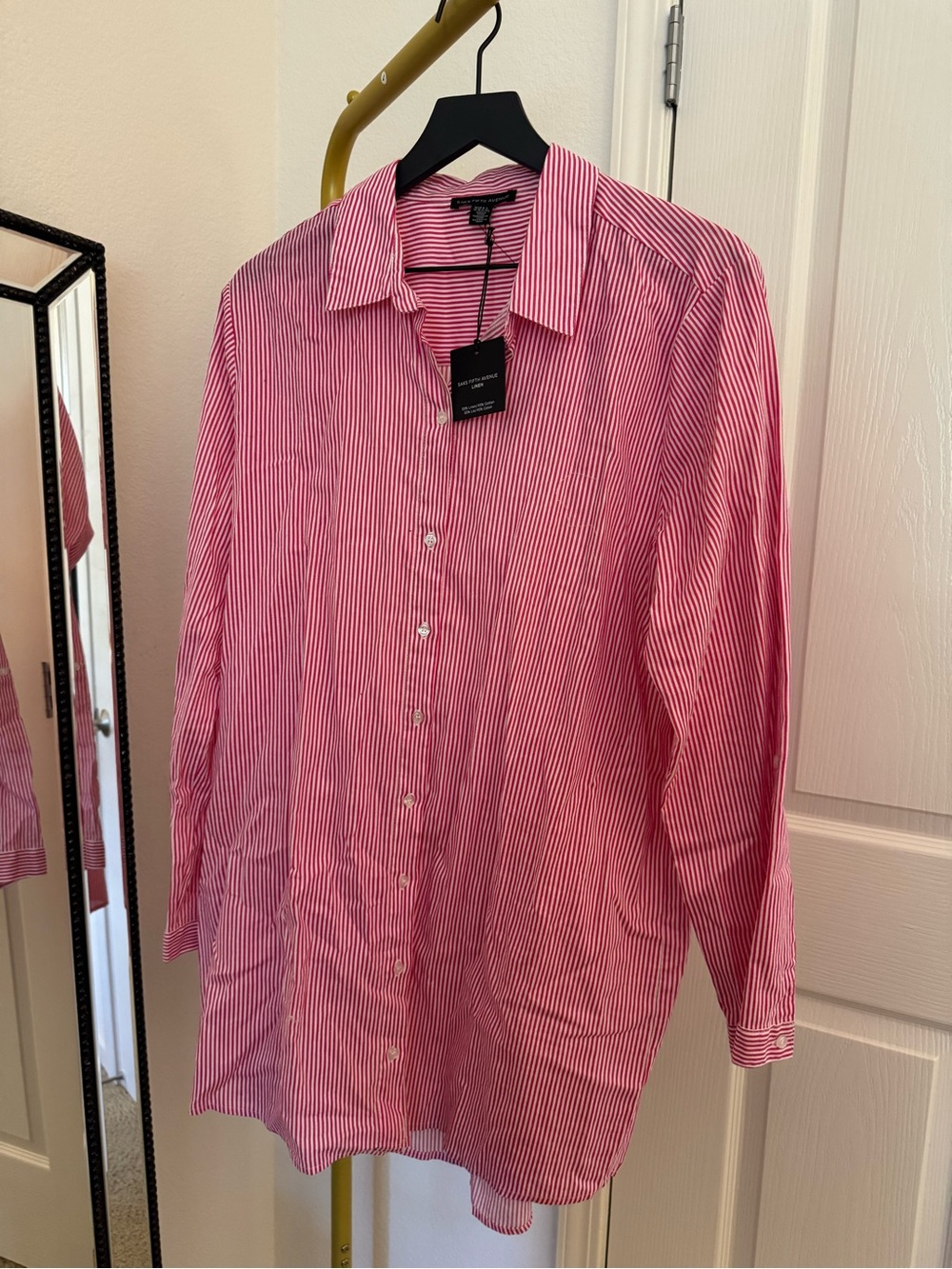 Women’s Pink Striped Button-Up Shirt